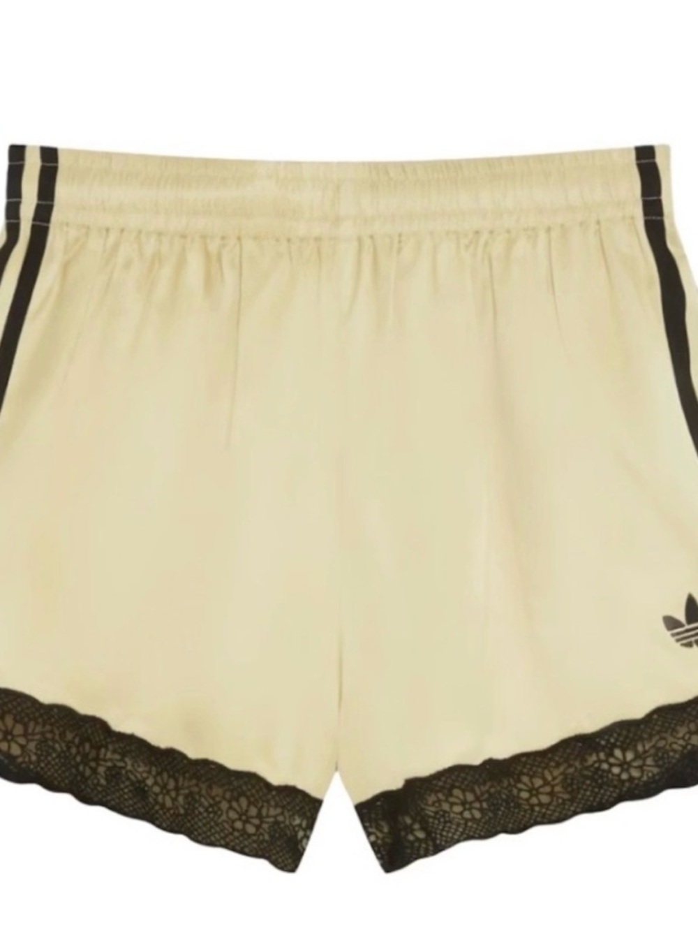 ASOS Athletic Shorts in Cream and Black Lace Trim - Picture 3 of 4